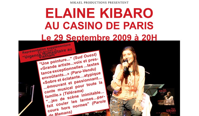 Elaine Kibaro au Casino de Paris - septembre 2009